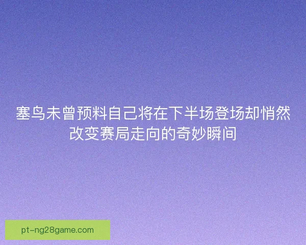 塞鸟未曾预料自己将在下半场登场却悄然改变赛局走向的奇妙瞬间